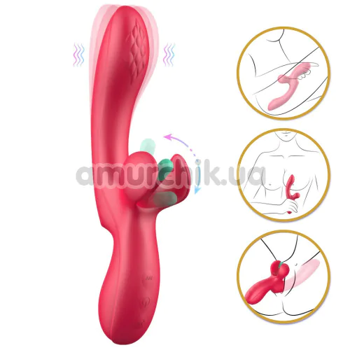 Вибратор Sweet Play G-Spot & Critoral Flappinng Vibrator А16, красный