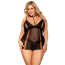 Комплект Star Night Nightgown Sheer Mesh Babydoll, чорний: пеньюар + трусики-стрінги - Фото №4