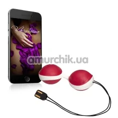 Вагінальні кульки з вібрацією Amor Vibratissimo Balls, біло-червоні - Фото №1