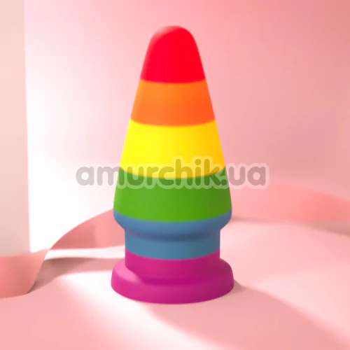 Анальная пробка LoveToy Prider 6, радужная