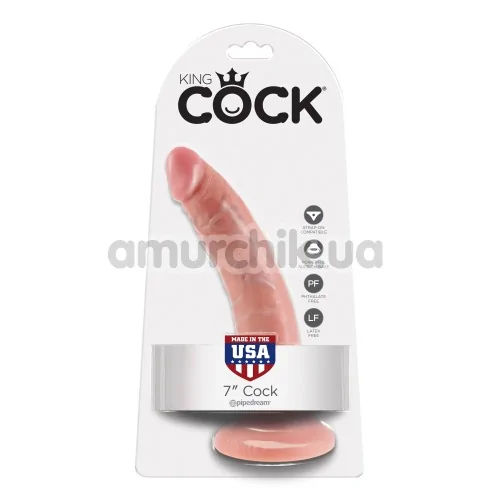 Фаллоимитатор King Cock, 19.9 см телесный
