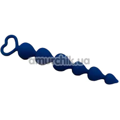 Анальная цепочка Loveshop Silicone Heart Anal Beads S, синяя - Фото №1