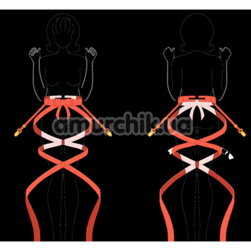 Бондажний набір Upko Bowknot Body Straps Bondage Set Bottom, червоний