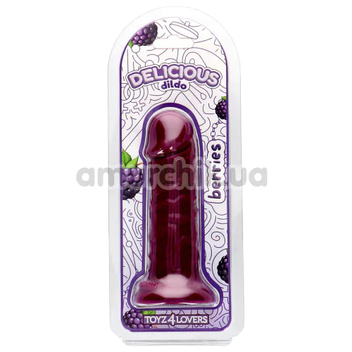 Фаллоимитатор с ароматом ежевики Delicious Dildo Berries 15 см, фиолетовый
