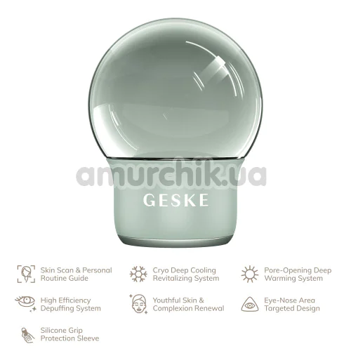 Массажер для лица и тела Geske Cool & Warm Face and Body Massager 7 in 1, зеленый