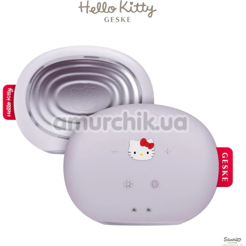 Ультразвуковой массажер-маска для лица Geske Sonic Warm & Cool Mask 8 in 1 - Hello Kitty, фиолетовый