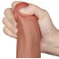Фаллоимитатор Sliding-Skin Dual Layer Dong 9.5 с мошонкой, светло-коричневый - Фото №12
