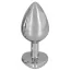 Анальная пробка с красным кристаллом Diamond Anal Plug Medium, серебряная - Фото №3