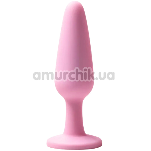 Анальна пробка з рожевим кристалом Alume Silicone Long Plug S, рожева