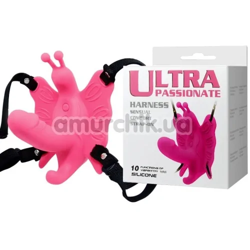 Вібратор-метелик Ultra Passionate Harness, рожевий