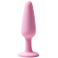 Анальна пробка з рожевим кристалом Alume Silicone Long Plug S, рожева - Фото №3