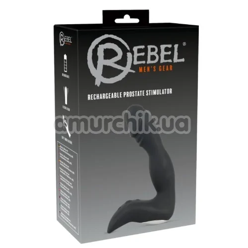 Вибростимулятор простаты Rebel Mens Gear Rechargeable Prostate Stimulator с головкой, черный