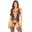 Комплект Leg Avenue Cami Garter With Stockings And String, черный: комбинезон + трусики-стринги - Фото №3