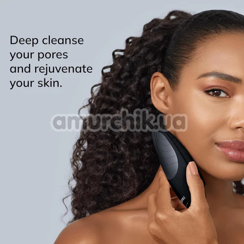 Ультразвуковая щетка для лица Geske Sonic Thermo Facial Brush 6 in 1, черная