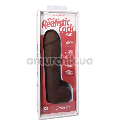 Фалоімітатор Doc Johnson The Realistic Cock Hung 12, коричневий