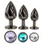Набор анальных пробок Anos Metal Butt Plug Set With Diamonds, черный - Фото №1