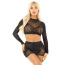 Комплект Leg Avenue Wildest Dreams Crop Top And Skirt Set, чорний: топ + спідниця - Фото №1