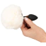 Анальна пробка з білим хвостиком Fluffy Tail Plug For Your Butt S, чорна - Фото №5