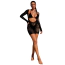 Сукня Star Night Longsleeve Open Front Mini Dress, чорна - Фото №10