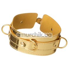 Ошейник DS Fetish 3 Ring Collar, золотой - Фото №1