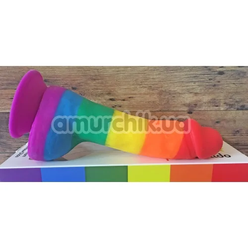 Фалоімітатор Pride Dildo з мошонкою, райдужний