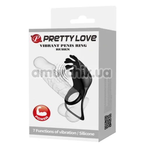 Виброкольцо для члена Pretty Love Vibrant Penis Ring Ruben, черное