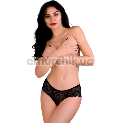 Трусики Daring Intimates Ella Crotchless Cheeky Panty, чорні