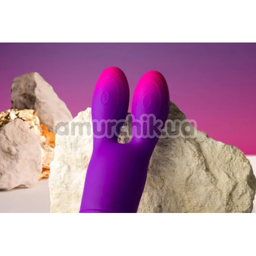 Клиторальный вибратор Rocks-Off Glo-Girl Bunny, фиолетово-розовый