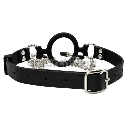 Кляп із затискачами для сосків DS Fetish Silicone Style Ring Gag, чорний