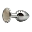 Анальна пробка з райдужним кристалом і білим хвостиком Alume Metal Plug With Tail S, срібна - Фото №4