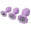 Набір анальних пробок з прозорим кристалом Alume Silicone Plug, фіолетовий - Фото №3