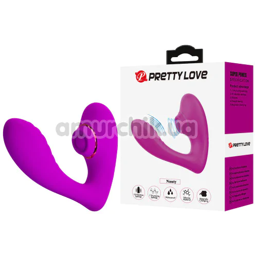 Вібратор з пульсацією Pretty Love Nauty, фіолетовий