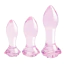 Набор анальных пробок Glaze Glass Rosebud Anal Training Set, розовый - Фото №1