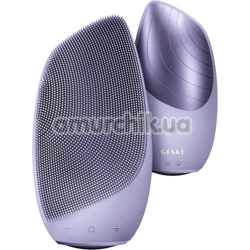 Ультразвуковая щетка для лица Geske Sonic Thermo Facial Brush 6 in 1, сиреневая