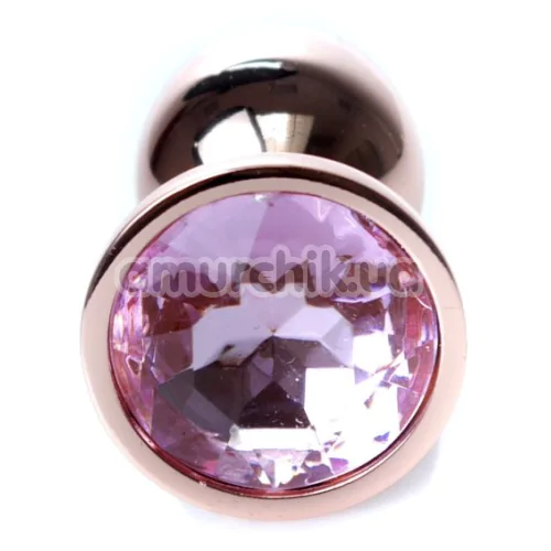 Анальная пробка со светло-розовым кристаллом Exclusivity Jewellery Red Gold Plug, золотая