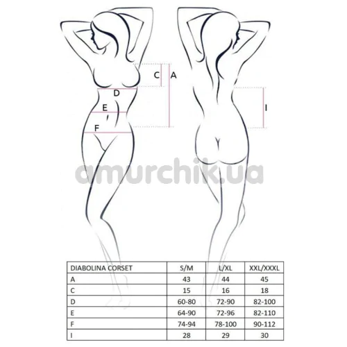 Комплект Passion Free Your Senses Diabolina Corset, черный: корсет + трусики
