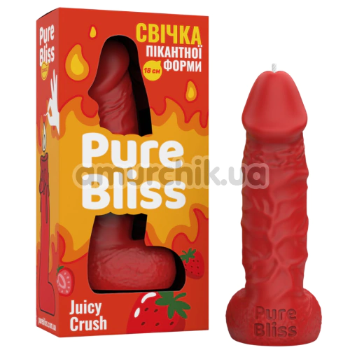 Свічка у вигляді пеніса Pure Bliss Big Juicy Crush - полуниця, червона