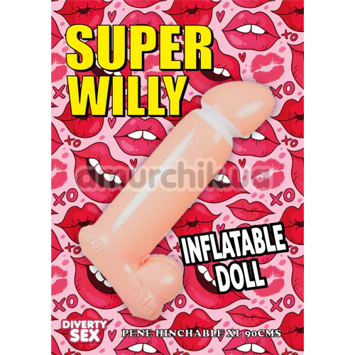 Надувний пеніс Diverty Sex Super Willy Inflatable Doll XL, тілесний