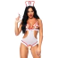 Костюм медсестры Leg Avenue Roleplay Naughty Nurse белый: боди + шапочка - Фото №1