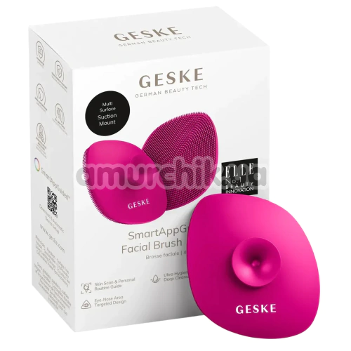 Щетка для лица Geske Facial Brush 4 in 1 Suction Mount, ярко-розовая