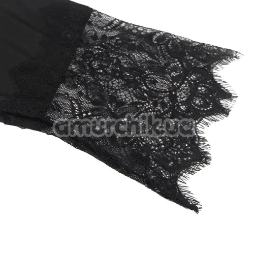 Пеньюар Star Night Ruth Satin & Lace Long Sleeve Robe, чорний
