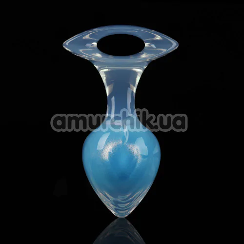 Анальная пробка Univibe Glow-In-Dark Smooth S, голубая