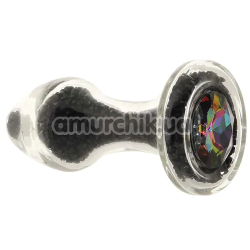 Анальна пробка Stardust Premium Glass Plug Glam, чорна