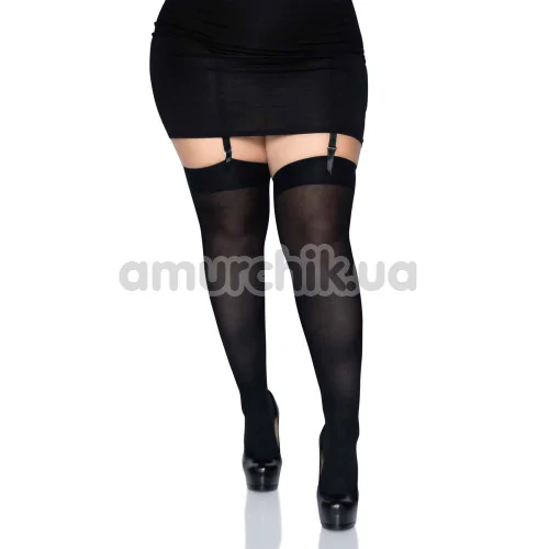 Панчохи Leg Avenue Opaque Nylon Thigh High Stockings, чорні