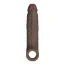Насадка на пенис с вибрацией Shaft Vibrating Sheath Model F Size 2, коричневая - Фото №3
