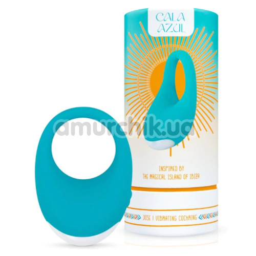 Виброкольцо для члена Cala Azul Jose Vibrating Cockring, голубое