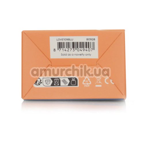 Вибратор с емкостью для лубиканта Loveline Travel Vibrator With Lube Compartment And Pump, синий