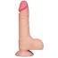 Фаллоимитатор Sliding-Skin Dual Layer Dong 7.5 с мошонкой, телесный - Фото №1
