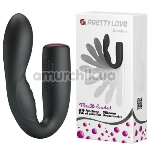 Вибратор клиторальный и точки G Pretty Love Quintion, черный