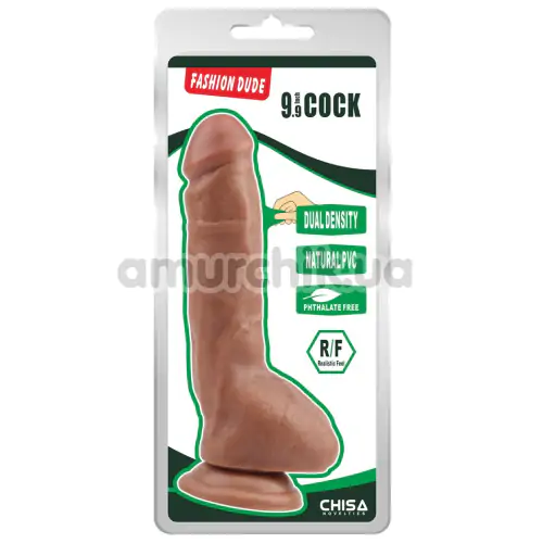 Фаллоимитатор Fashion Dude 9.9 Inch Cock, коричневый